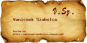 Vanicsek Szabolcs névjegykártya